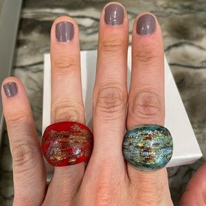 ❤️Glass Statement Rings💙